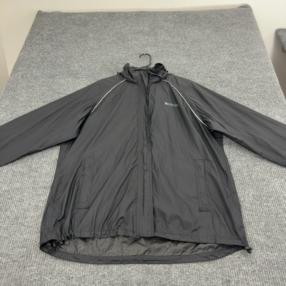 Mountain Warehouse Waterproof Jacket Women 16 Black Nylon IsoDry Hooded Gorpcore